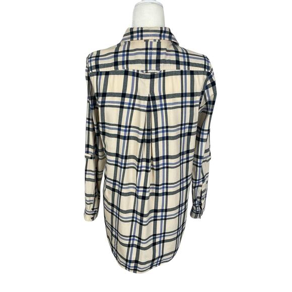 Tyler Boe Tina Plaid Tunic Top Brushed Cotton Size Medium Casual Effortless - Picture 4 of 10